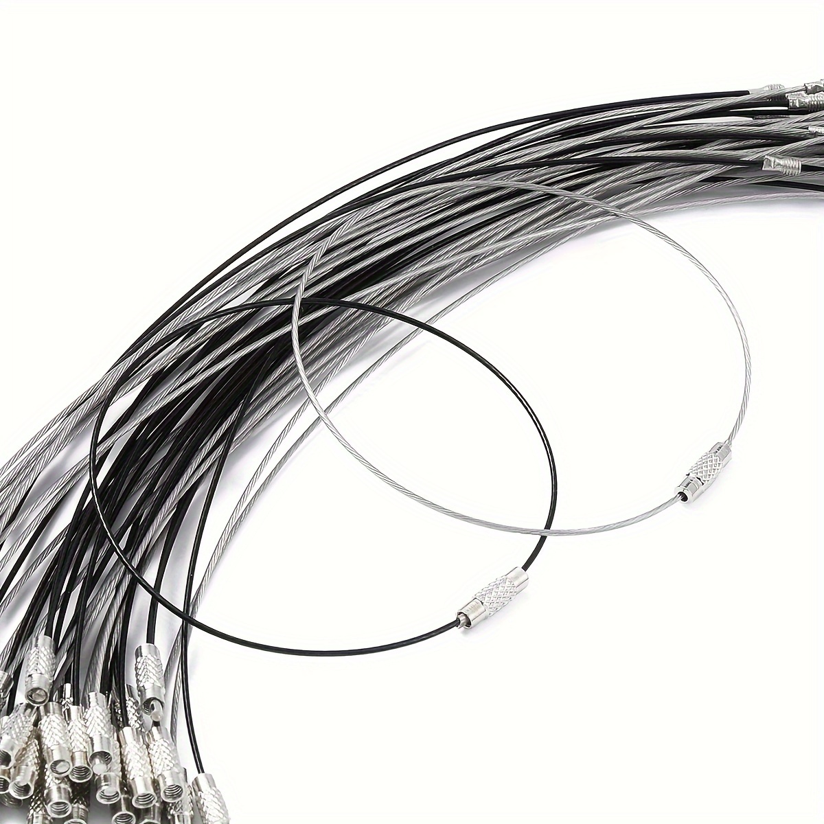 

20pcs Stainless Steel Wire Bracelet Cords For Making - Ideal For Bracelets & Keychains, For Return School