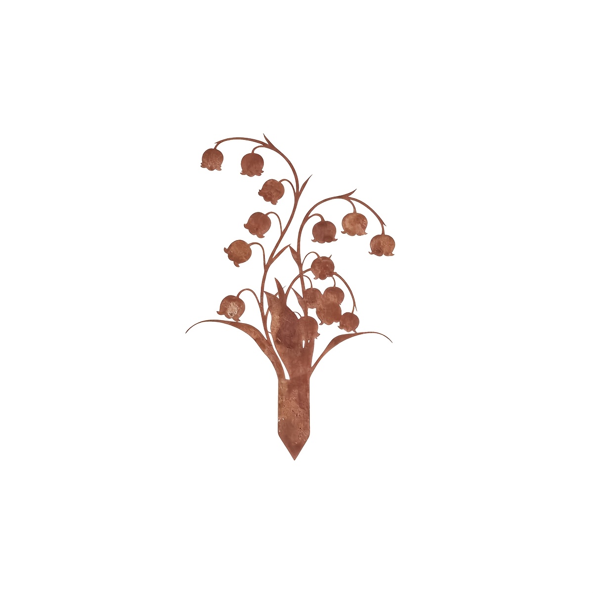 TEMU 【2d Flat】 [2d Flat] 1pc Iron Art Garden Decoration Ground Plug, Lily Of The Valley Flower Shape Courtyard Decoration Ground Plug, Outdoor