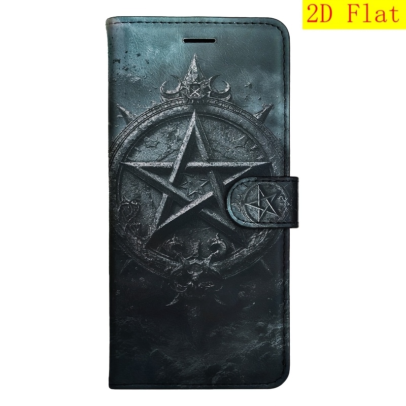 TEMU Phone Case - 2d Flat Pentagram Flip Wallet Case Suitable For M10 A10s A20s A30s A50s A51 A71 A31 A42 A12 A32 A52s A72 A22 A13 A04s A53 A33 A14
