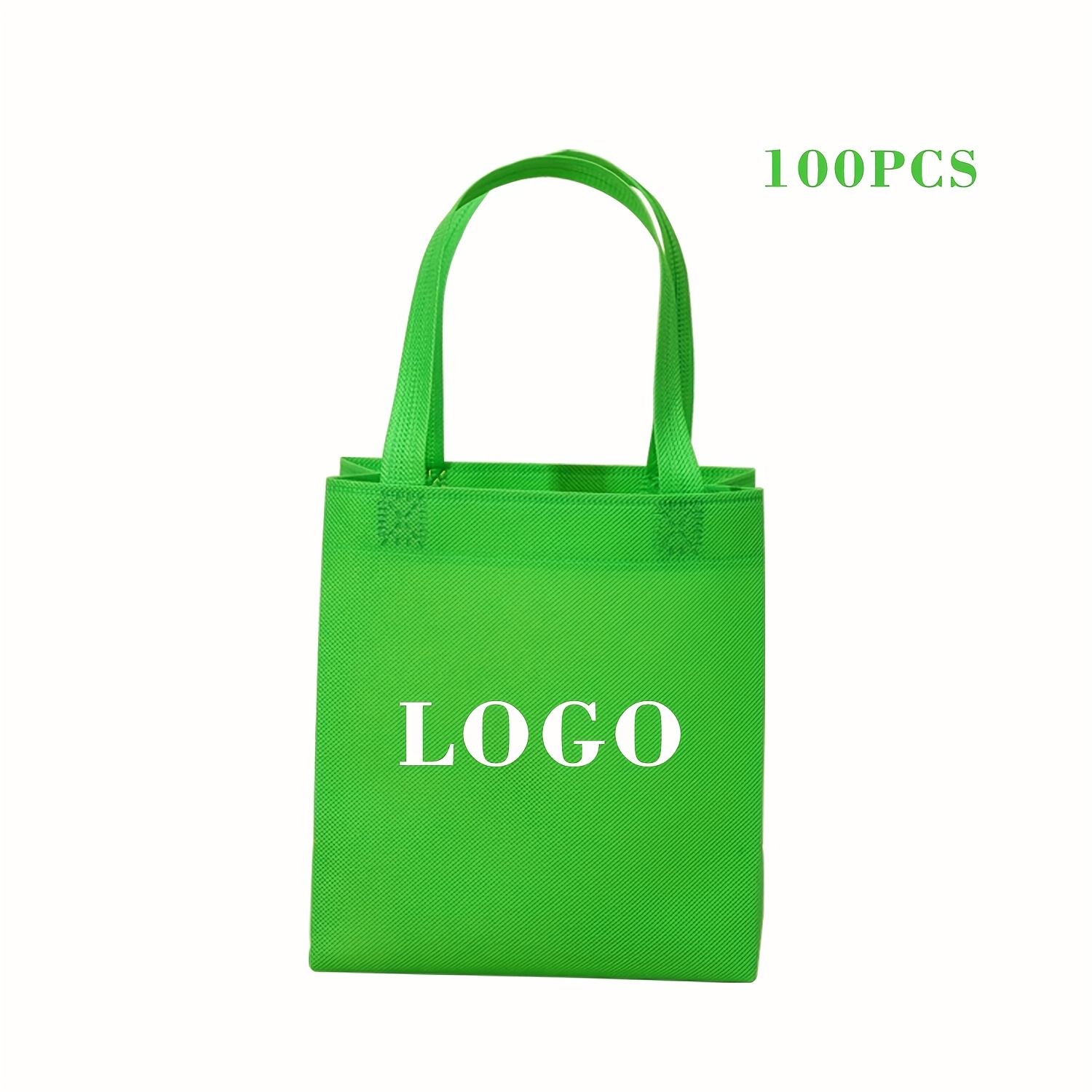 Custom 100pcs Tote Bag with Logo Text Heat Transfer