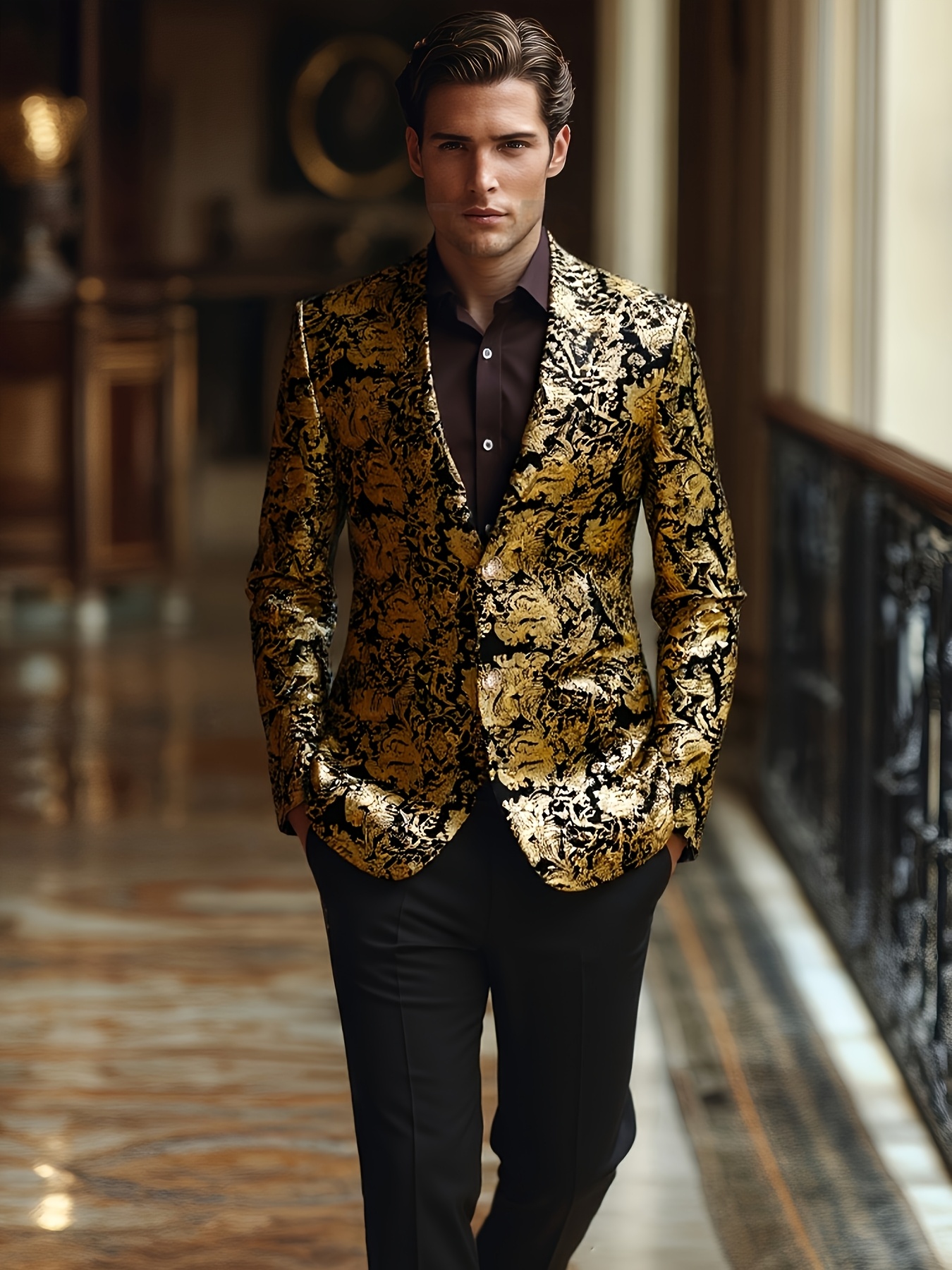 Men'S Paisley Blazers, Elegant Fashion Jackets for Formal Events And Film Festivals