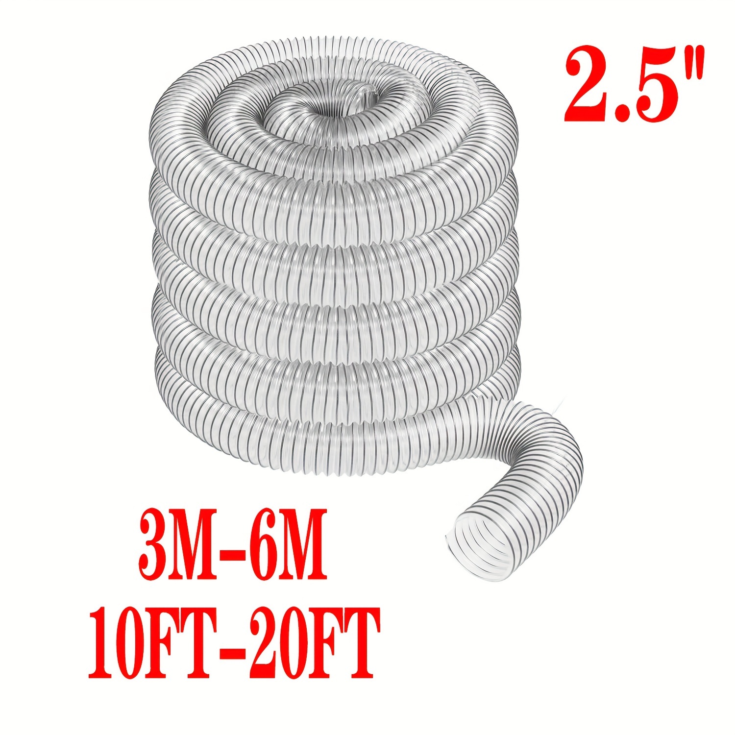 

Od 63mm Clear Pvc Dust Collection Hose For Use With Dust Collectors With 2-1/2" Ports. Ideal For Shop Vacuums