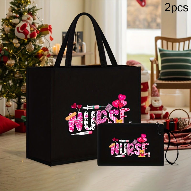 

Nurse Tote Bag Set With Pouch - Christmas Gifts - 2 Pieces