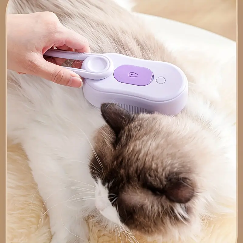 no rinse cleaning brush for pets steam fluff removal massage comb pet bath brush pet automatic hair removal spray and anti static massage comb for grooming details 2