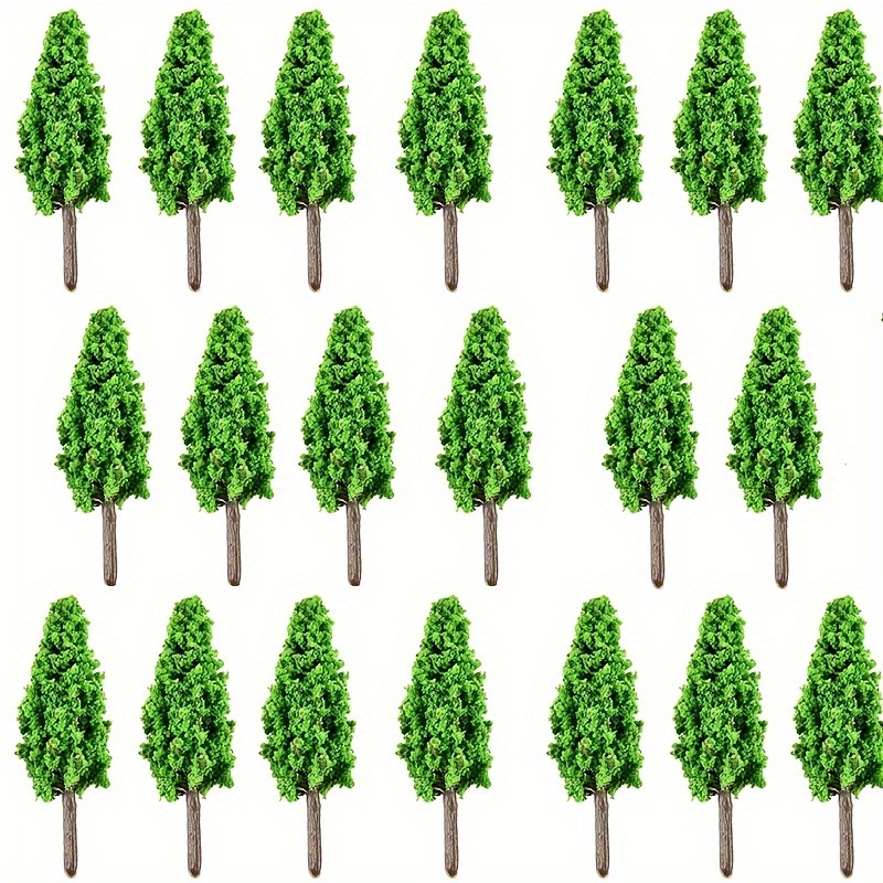 20pcs Artificial Conifer Trees 55mm Mini Christmas Trees Scenery Landscape Miniature Decor Xmas Mini Decors Set