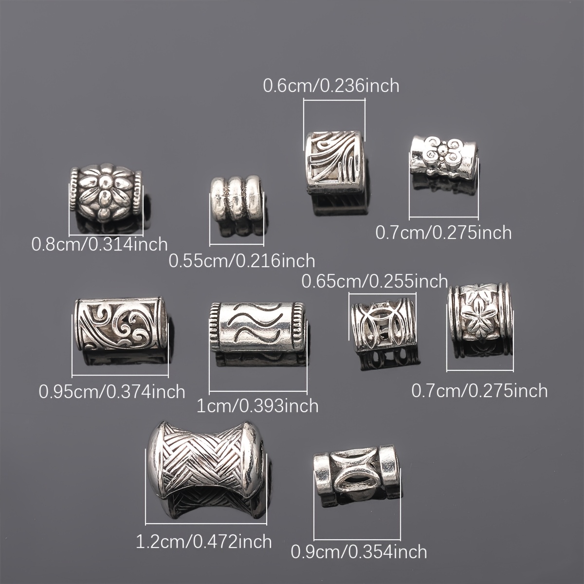 98pcs Hollow Bead Set, Cylindrical Spacer Beads