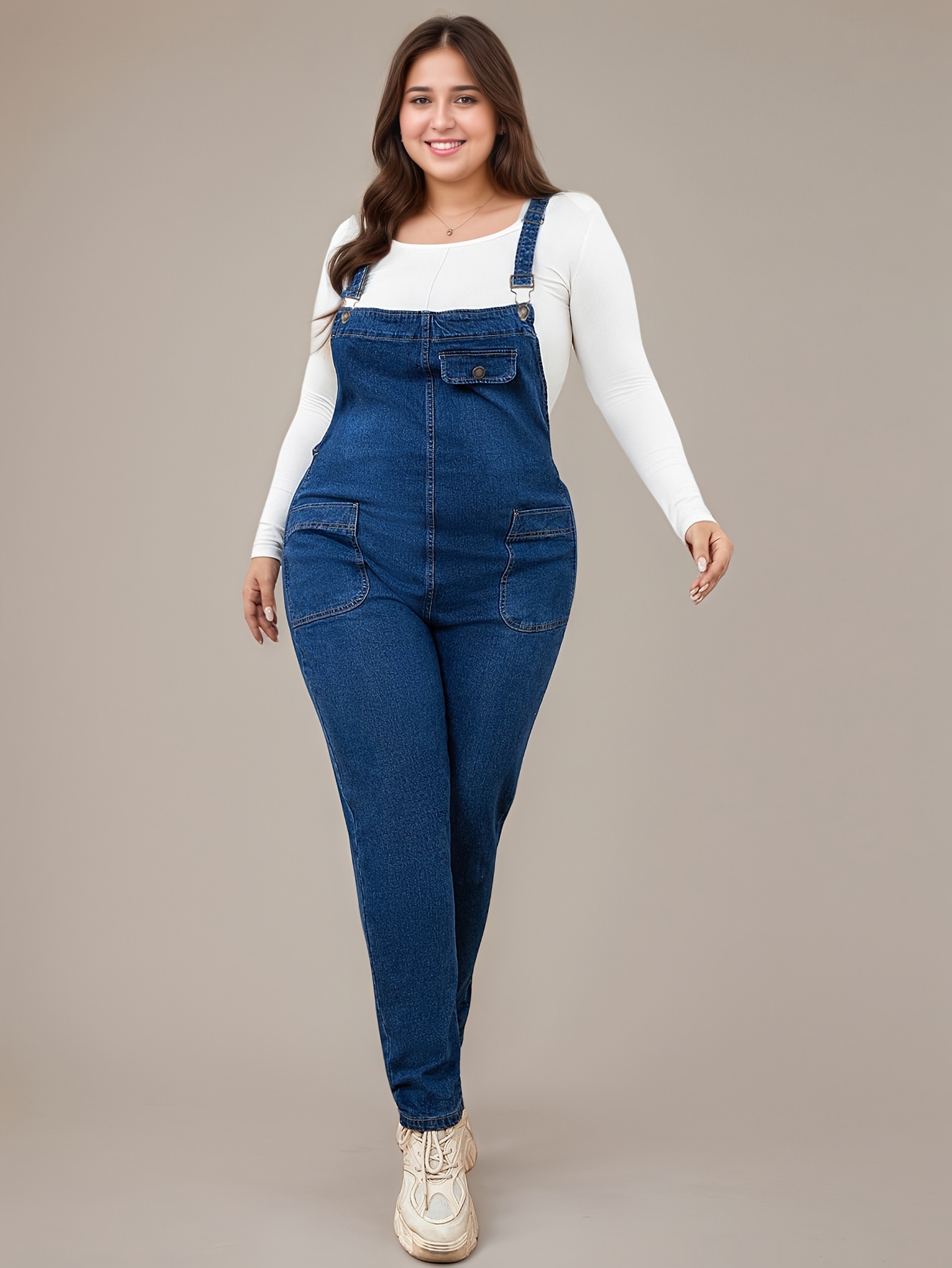 womens plus size denim overalls adjustable straps slash Temu Spain
