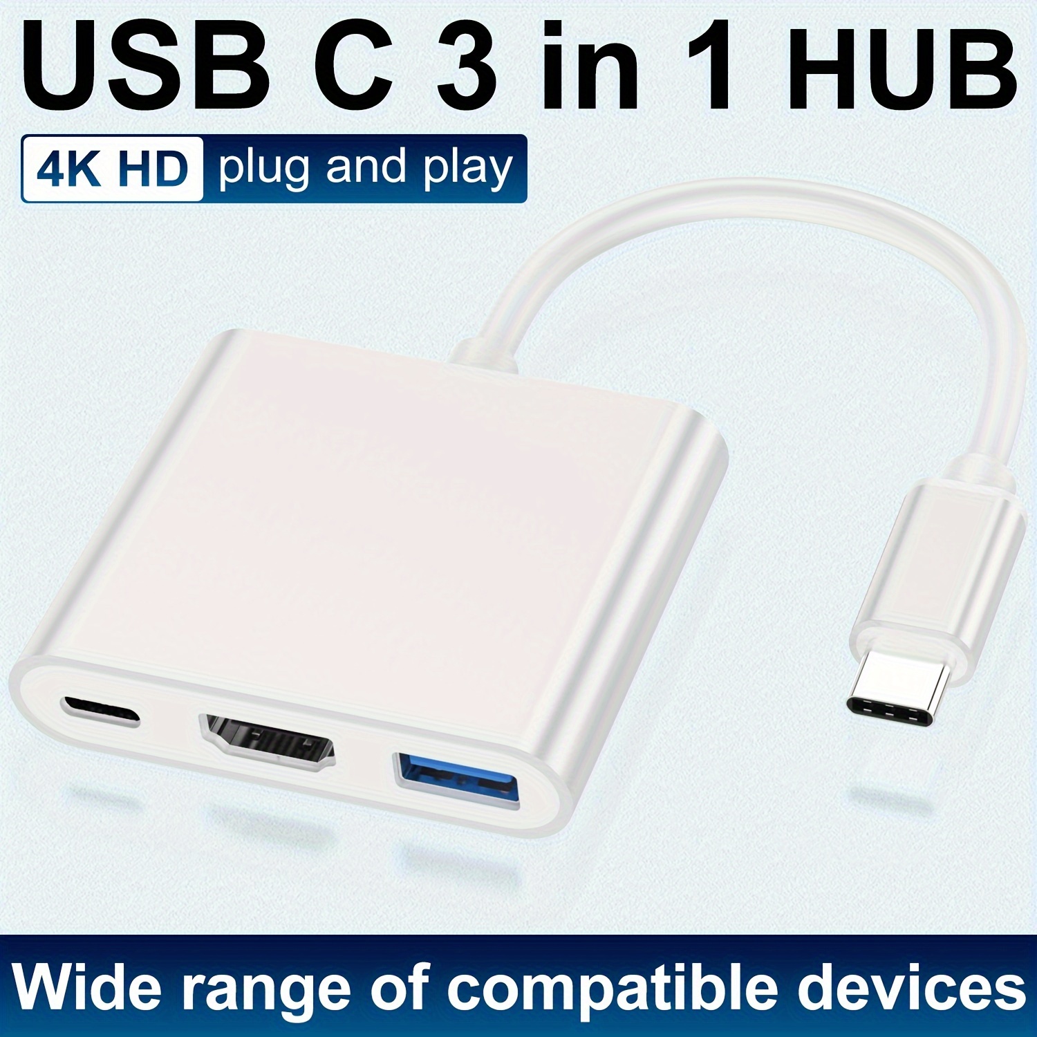 3 in 1   thunderbolt 3 to hdtv 4k output usb 3 0 port 60w pd charging compact metal usb c adapter for     s8 s9 laptops   multi device   laptop accessories portable hub sturdy connector digital  