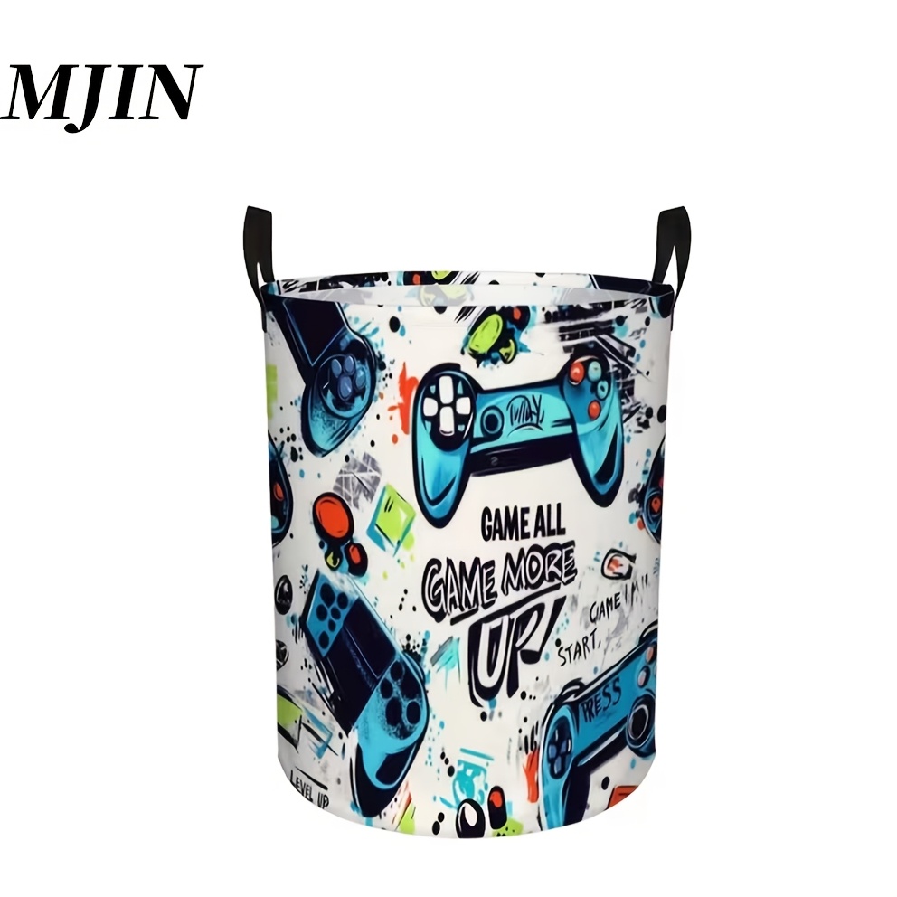 TEMU 1pc Player Paradise Home Laundry Solution - Round Laundry Basket With Handle, Clothes And Dirty Basket, Storage Basket, Home Storage, Laundry