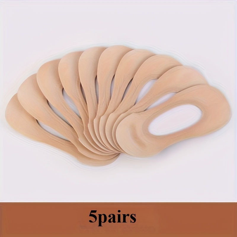 E-shop 5 Paar Unsichtbare Bootssocken für Damen, Leichte Atmungsaktive Einfarbige Knöchelsocken - Eleganter Minimalistischer Stil für Büro und Party,