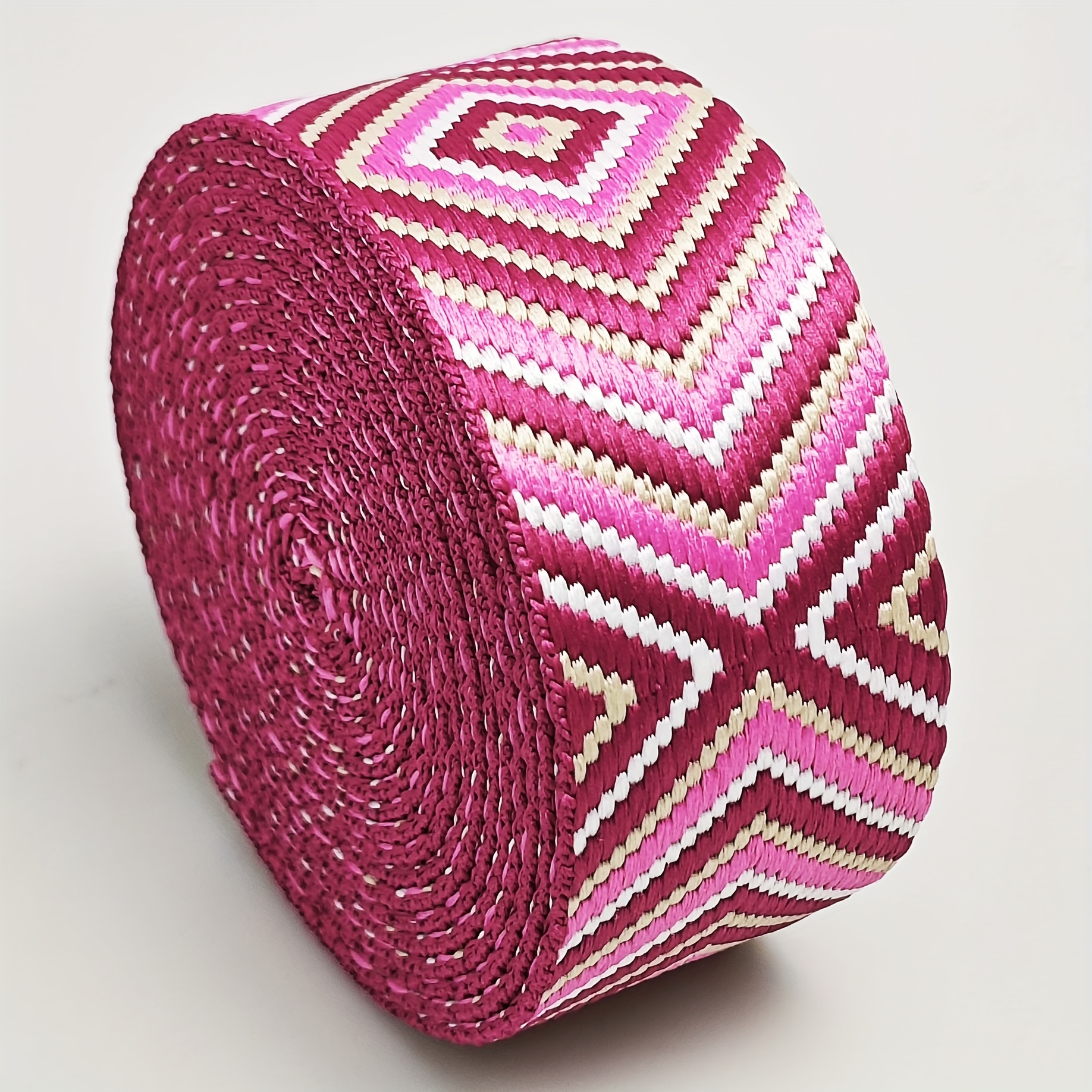 A 1.5-inch Wide, 3-yard Long Polyester Jacquard Strap With A Herringbone Pattern For Wallet Making, Diy Wallet Making