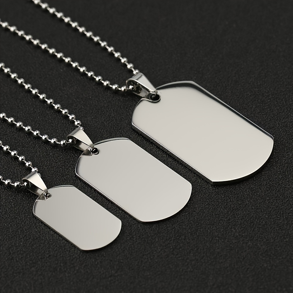 

Personalized All- Men' Steel Necklace Tag Titanium Steel Necklace Tag Pendant,