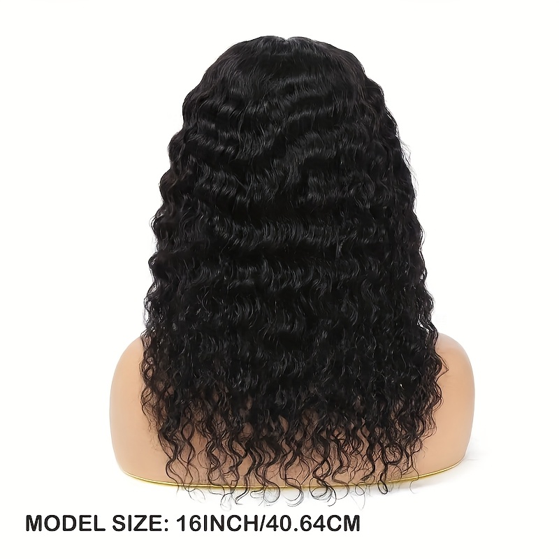 TEMU 13x4 Deep Wave Lace Front Wigs Human Hair Deep Wave Curly Wig Hd Lace Frontal Wigs Human Hair Pre Knots With Baby Hair 200%