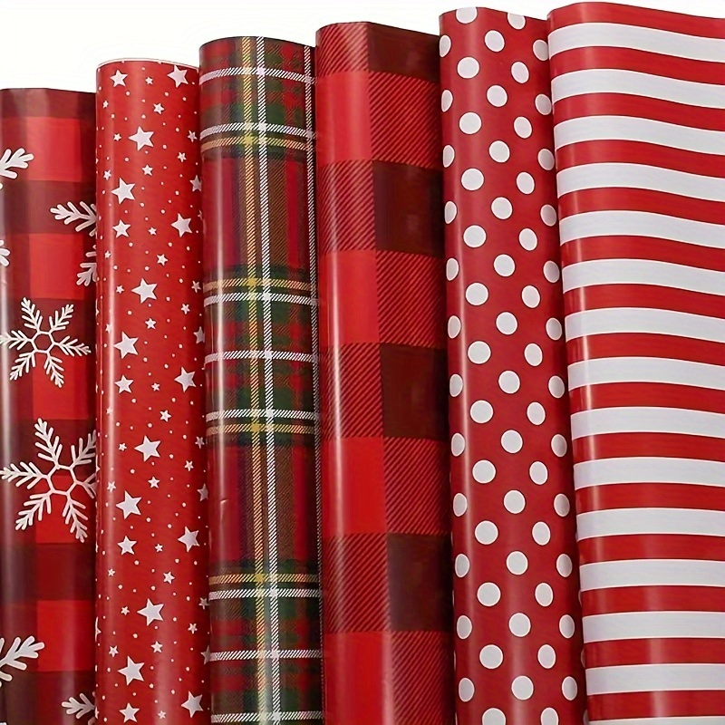 

6- Christmas - Wrapping Sheets , Stripes, - For , , Presents Decor