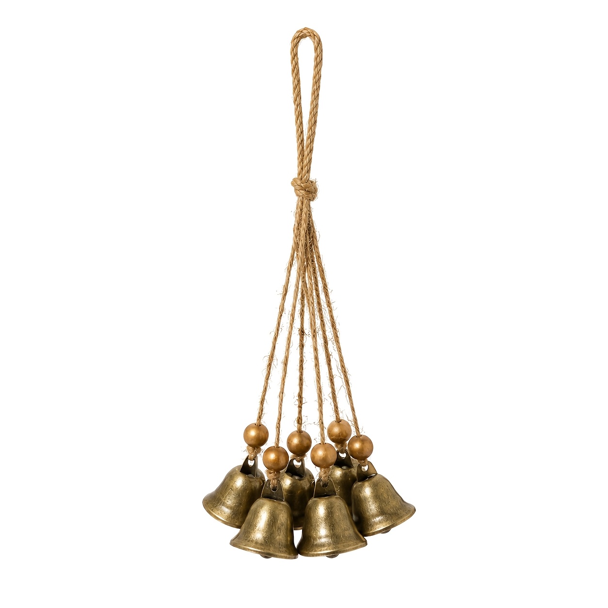 TEMU Cloches de sorcière sur corde de chanvre, dispositif de protection fait main pour poignées de porte de , livré avec 6 perles en anciennes et 6