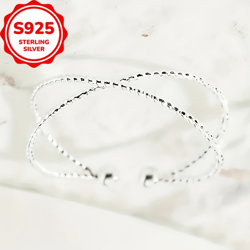Women's 925 Silver Crossed Line Geometric Toe Ring, Versatile Design