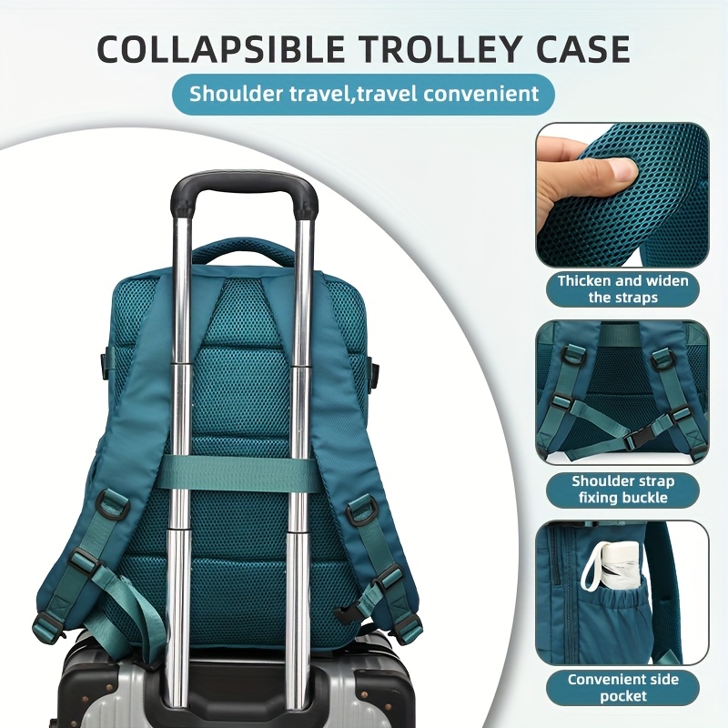 Maleta de viaje con mochila de compresión al vacío mejorada y bomba de aire, bolso de viaje de gran capacidad aprobado para avión 40x25x20 cm, mochila multifuncional de doble hombro, incluye funda de compresión al vacío con bomba, herramienta de almacenamiento que ahorra 50% de espacio, juego de bolsas de vacío con capacidad expandida, ideal para viajes familiares