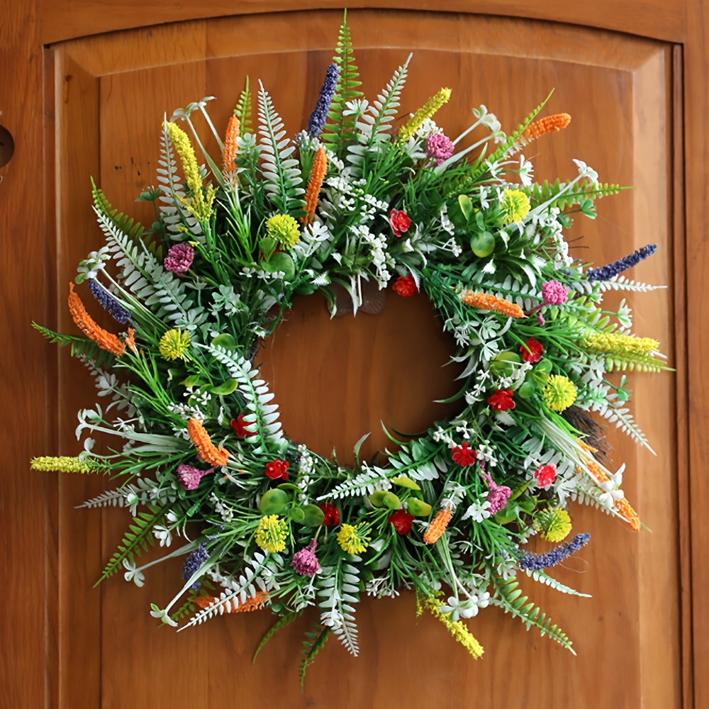 Cononflower-Couronne de printemps artificielle pour porte d'entrée