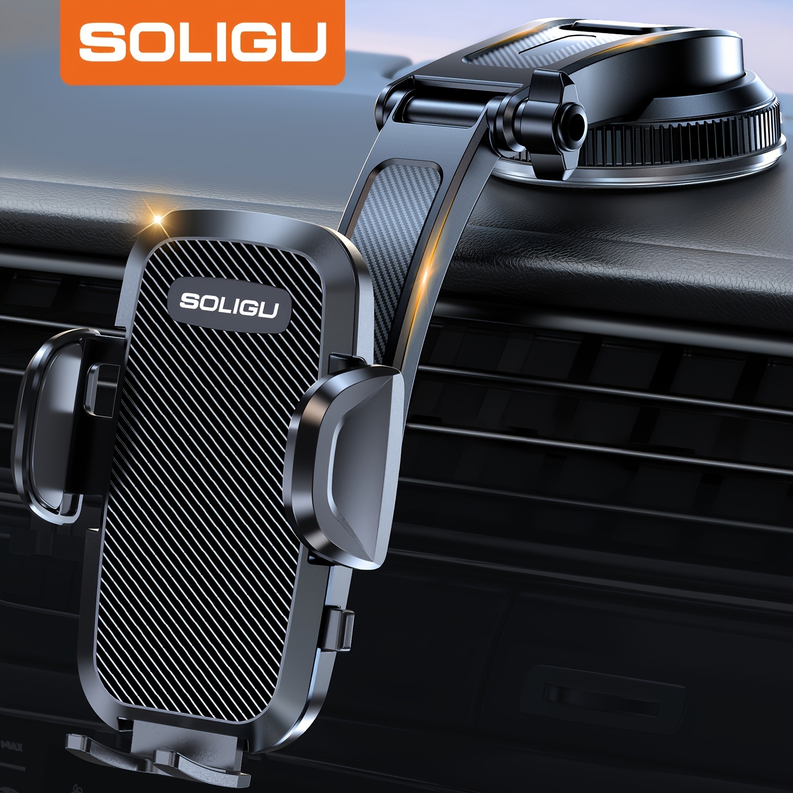 

Soligu Universal Car Phone Holder, Dashboard Phone For Car, Rotatable And Retractable Car Phone Phones