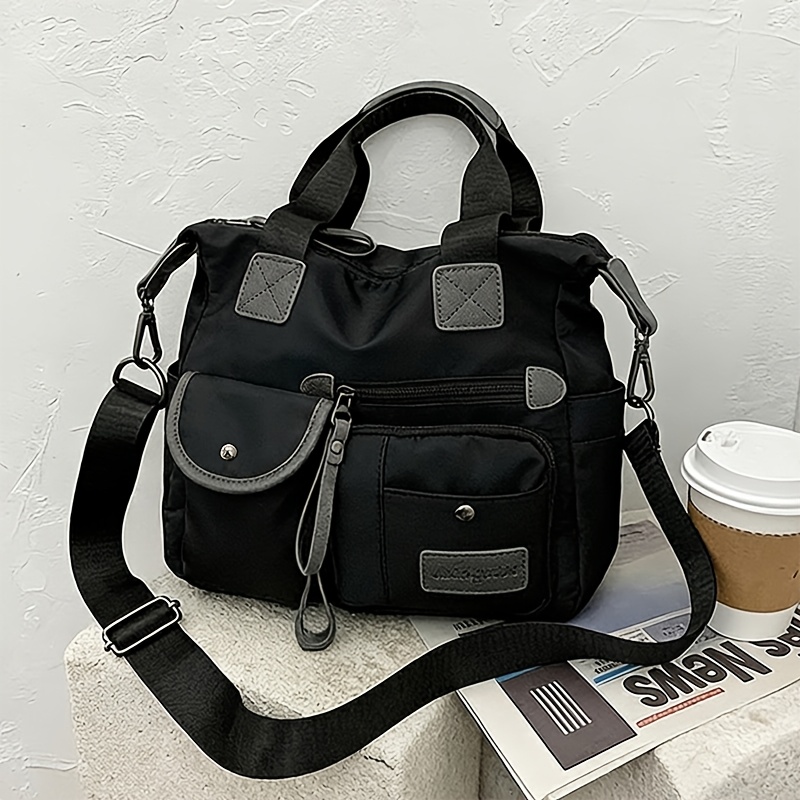 Large Capacity Men's Handbag, Fashionable Multi-pocket Shoulder Bag, Casual Travel Tote Bag, With A Multi-functional Crossbody Strap Design, Suitable For Daily Use, Sports, Travel, Work And