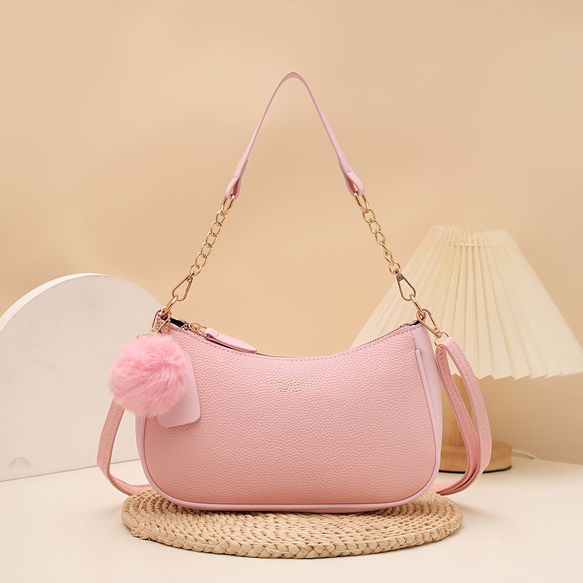 TEMU Underarm Bag Women's 2026 New Niche Design Autumn Winter Versatile Shoulder Crossbody Bag Premium Chain Square Bag