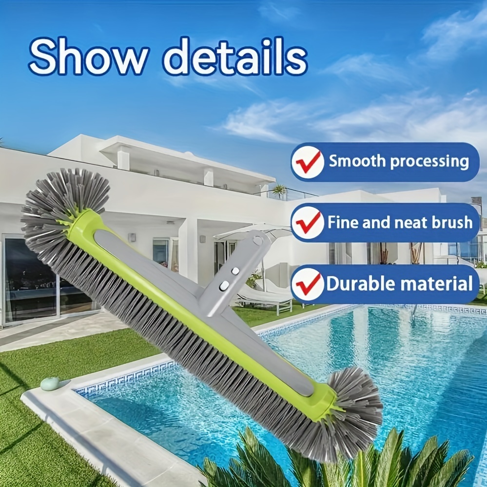 

Heavy-duty 16.8" Pool Brush With Sturdy Handle - Durable Swimming Pool Cleaning Tool For Walls, Tiles & Floors