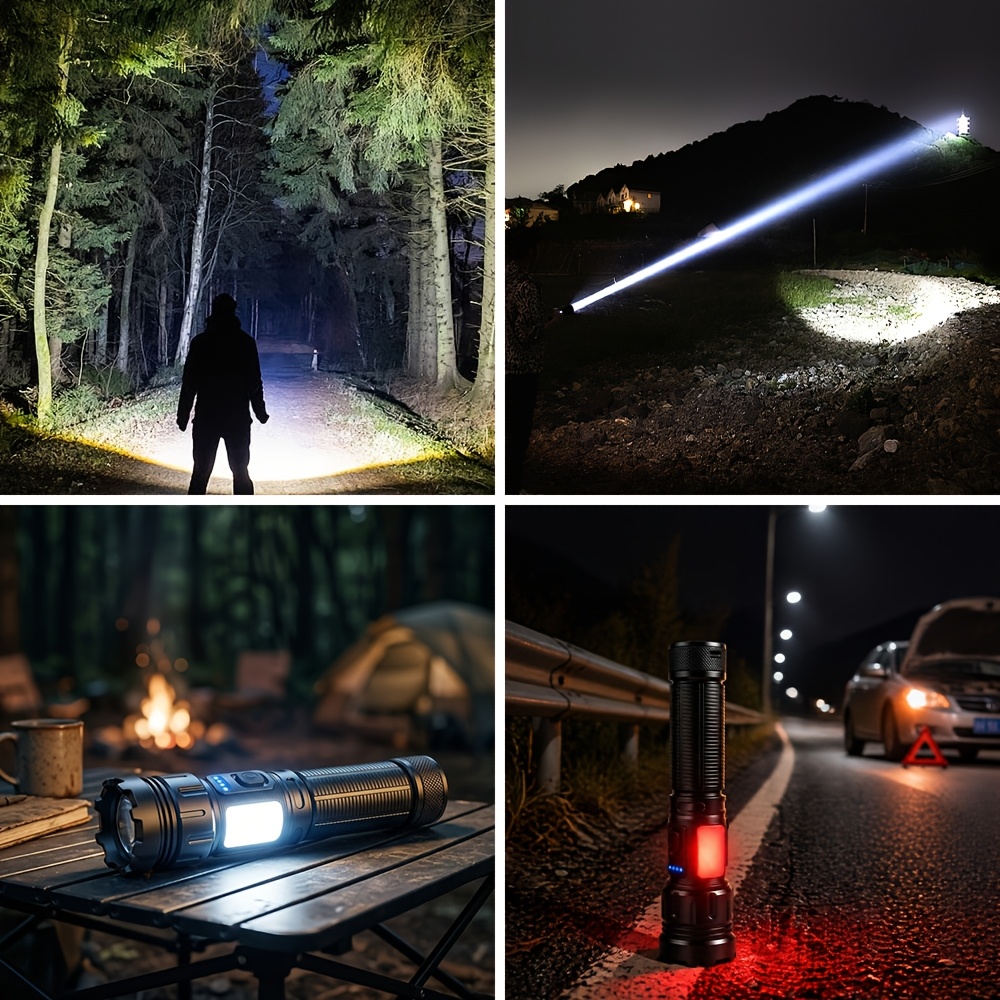 High Lumen P90 LED Flashlight with Telescopic Zoom and 7 Modes