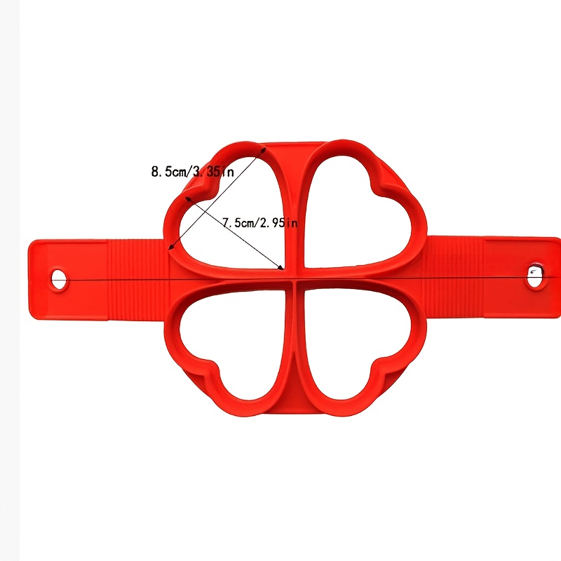 Molde antiadherente para escalfar huevos y hacer panqueques - Formas de corazón, estrella, flor - Molde de silicona en forma de aro para huevos fáciles de limpiar para hacer huevos redondos perfectos, panqueques, huevos fritos - Apto para el hogar, restaurante, desayuno - Utensilio de cocina, cocina