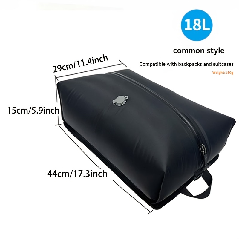 TEMU Sac de rangement hermétique à vide à - Sac de compression de vêtements de voyage en nylon - avec poignée, réutilisable - 16L - 35L Grandes et
