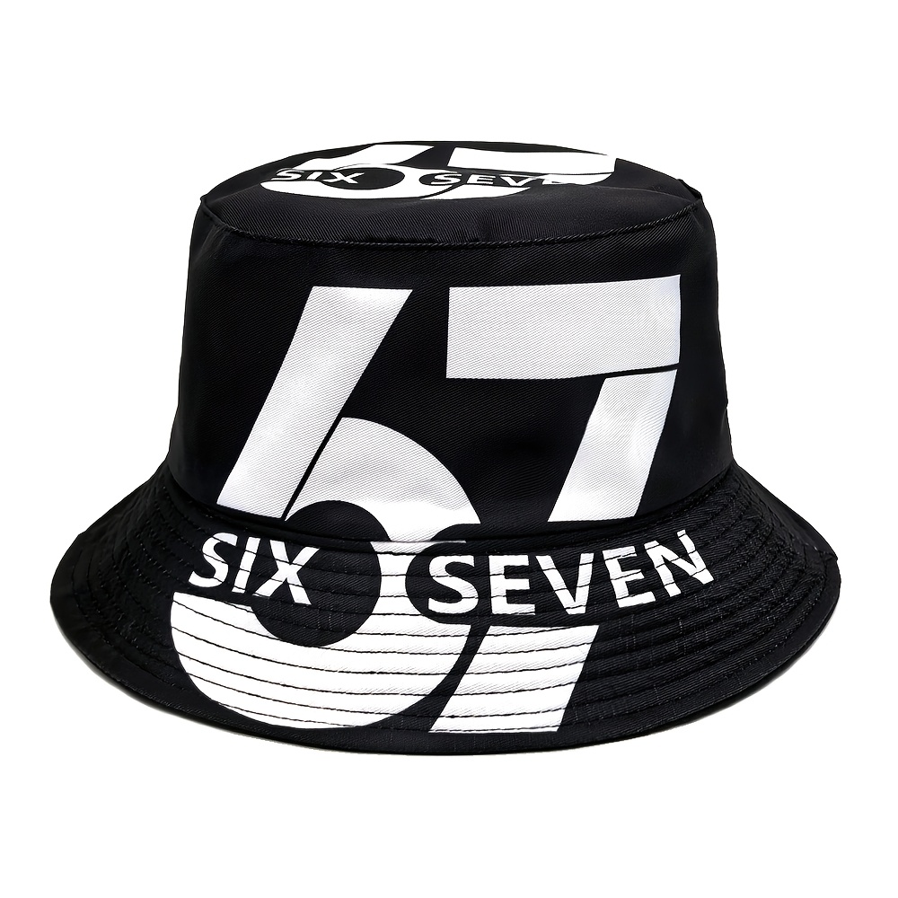 Image of "67" Print Bucket Hat - Double-sided Suitable For - Outdoor & For Fishing, Lightweight Adjustable With Number 67, Machine Washable For, Parties, Events, Mardi Gras (unisex For &)