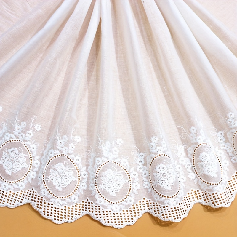 1 Yard Embroidered Lace, 35cm Wide Hollow Decorative Trim, Suitable For Clothing, Home Decor, Craft Supplies