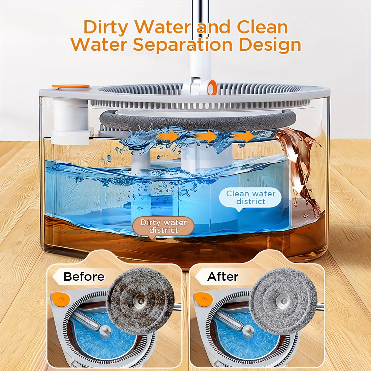 Joybos® Sewage Separation Hands-free Wash Mop And Bucket Set, With... product image 7