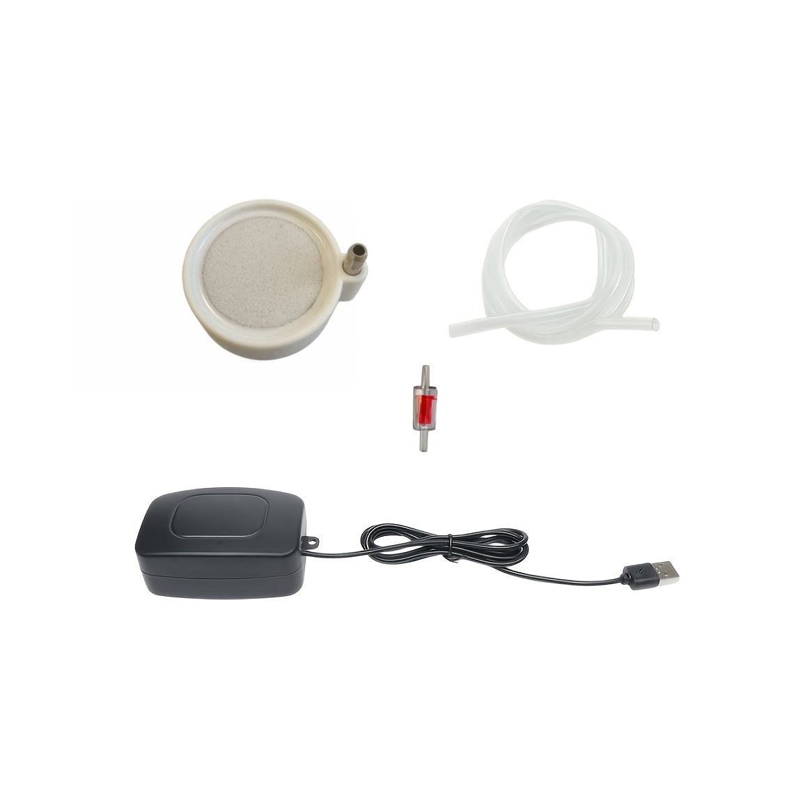 TEMU Ultrafish Usb-powered Nano Bubble Disc With Air Pump, Check Valve & Hose - High- Nano Bubble Diffuser Suitable For Fish Tanks,, Shrimp Habitat,