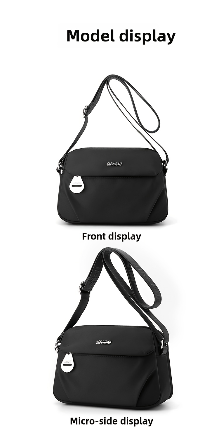 womens nylon crossbody bag with zipper closure minimalist oxford cloth small shoulder purse suitable for Product details 7