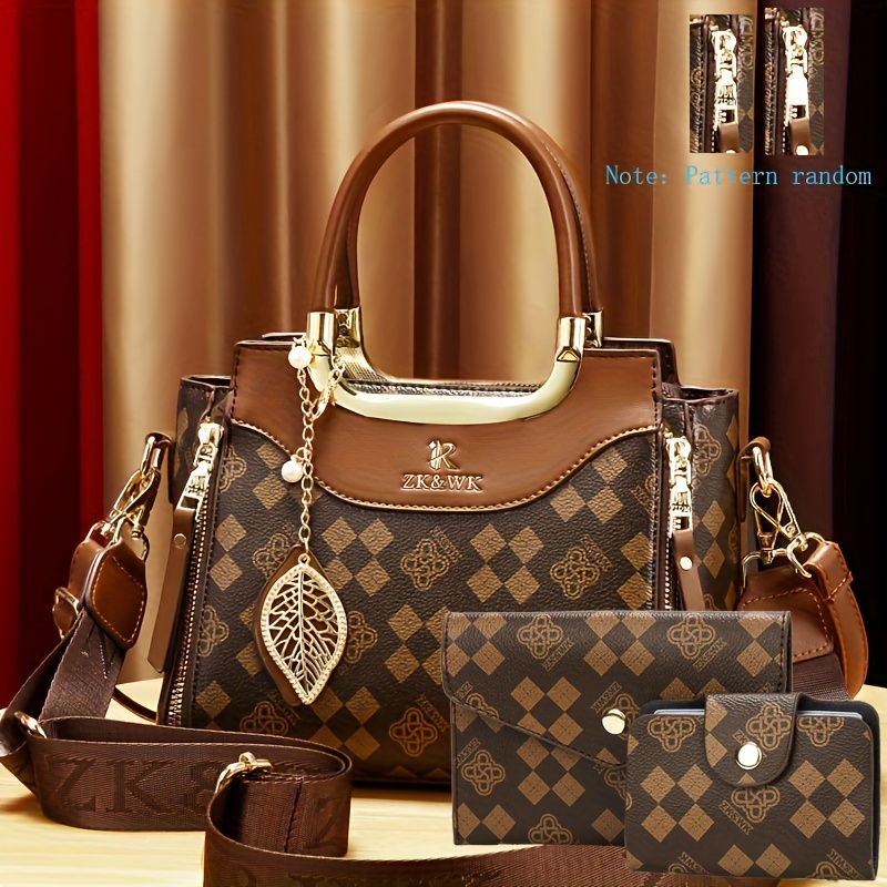 

New Fashionable Temperament Women'-piece Set Mother And Daughter Bag High-end Trendy Handbag Fashion Print Old Flower Women's Bag