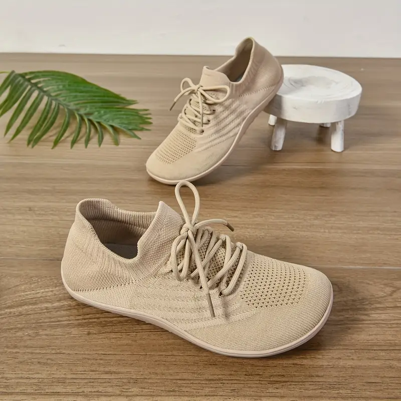 womens ultra light barefoot sneakers wide fit zero drop breathable knit for walking washable movement style details 3