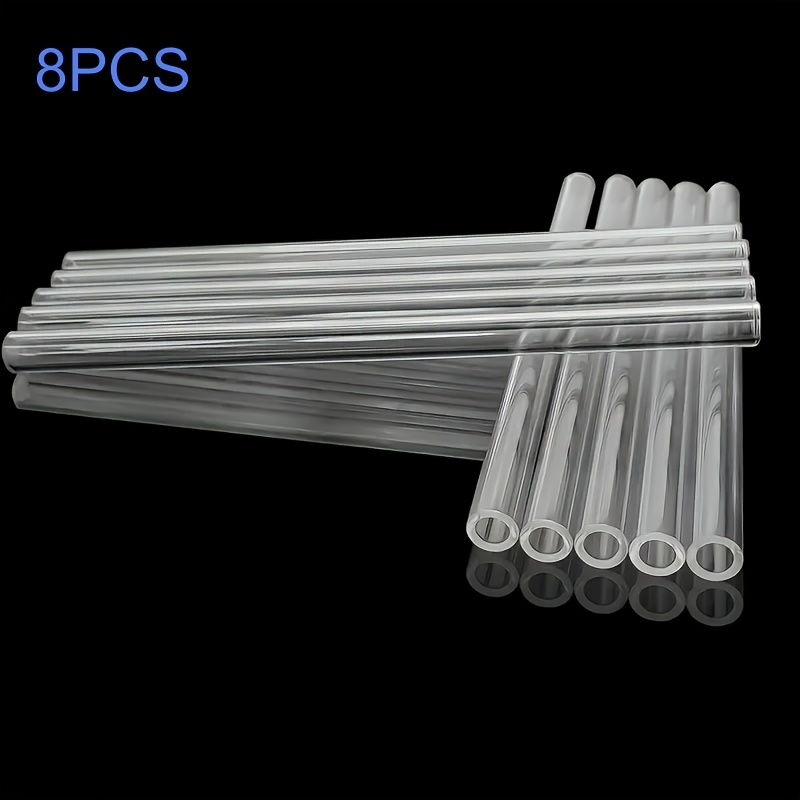 TEMU High Borosilicate Glass Tube, Transparent, 8 Inches Od 12mm, Polished At Ends, High Safety And Practicality, Heat-resistant - Ideal For And