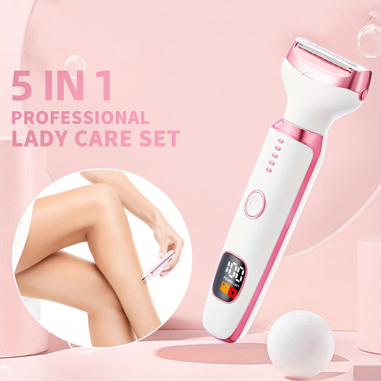 1pc   5 in 1 electric   and trimmer set for women usb rechargeable hair removal kit with   facial body leg bikini underarm grooming mechanical shaving 36v lithium battery Product details 0