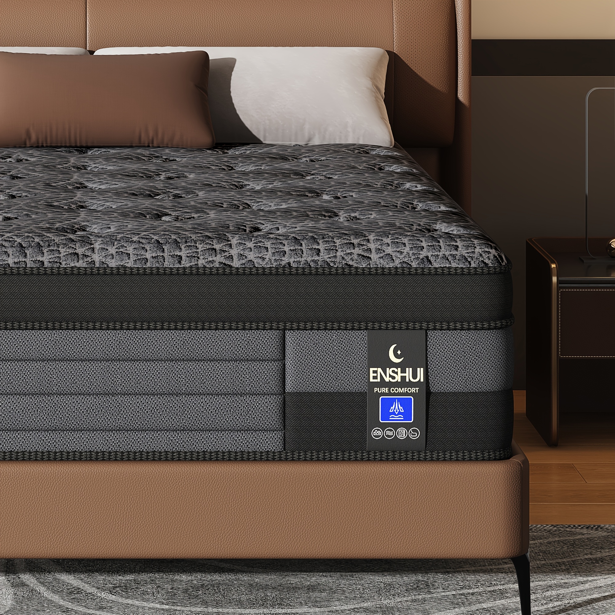 12/14 Inch Queen Size Mattress, King Sizes Mattress, Full Size Mattress, Twin Mattress In A Box | With Memory Foam and Individual Pocket Springs, Motion Isolation, Pressure Relief, Medium Firm Feel, Cool & Comfortable Sleep, Edge - Image 6