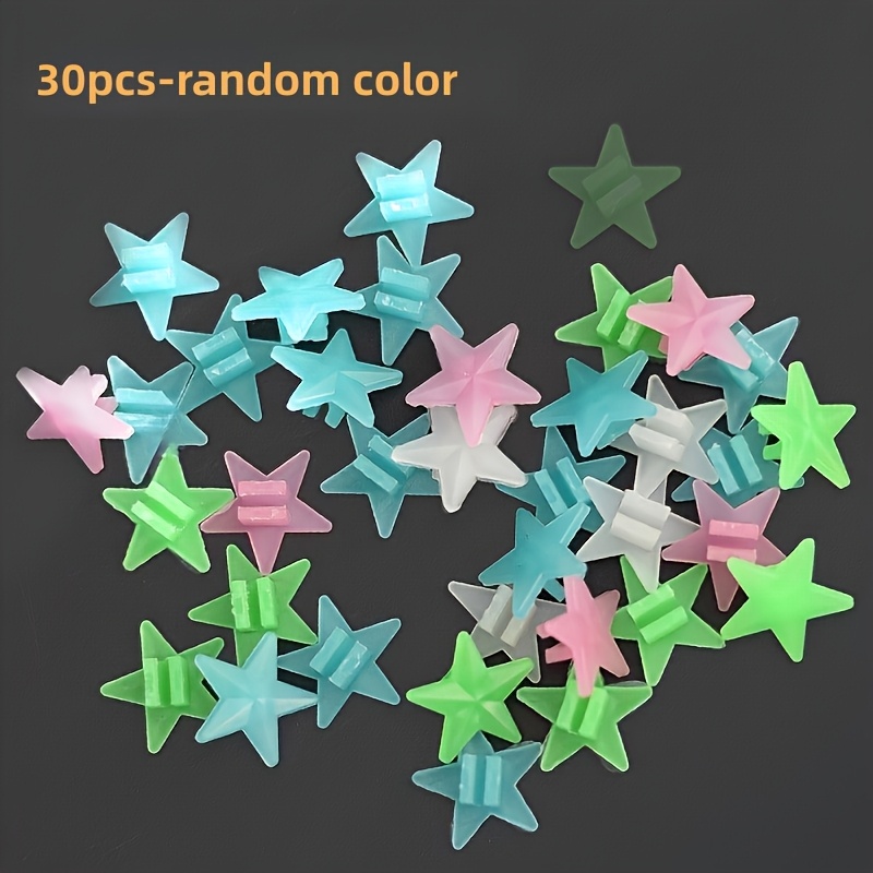 TEMU Lot de 30 enjoliveurs de moyeu à perles à lumineux de couleur aléatoire - Décorations de roue d'étoile phosphorescentes, adaptées à la conduite