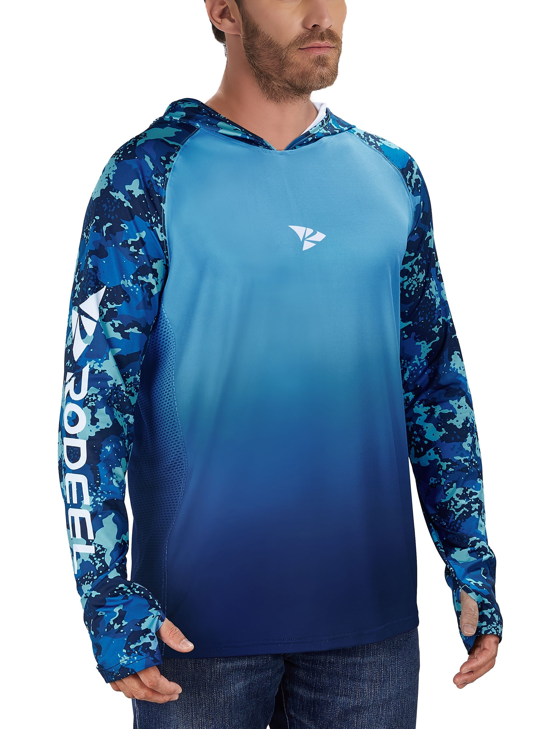 Youth Hooded Long Sleeve Fishing Shirt SeaGuard™ UPF 50+ • 1 Print – BRINY