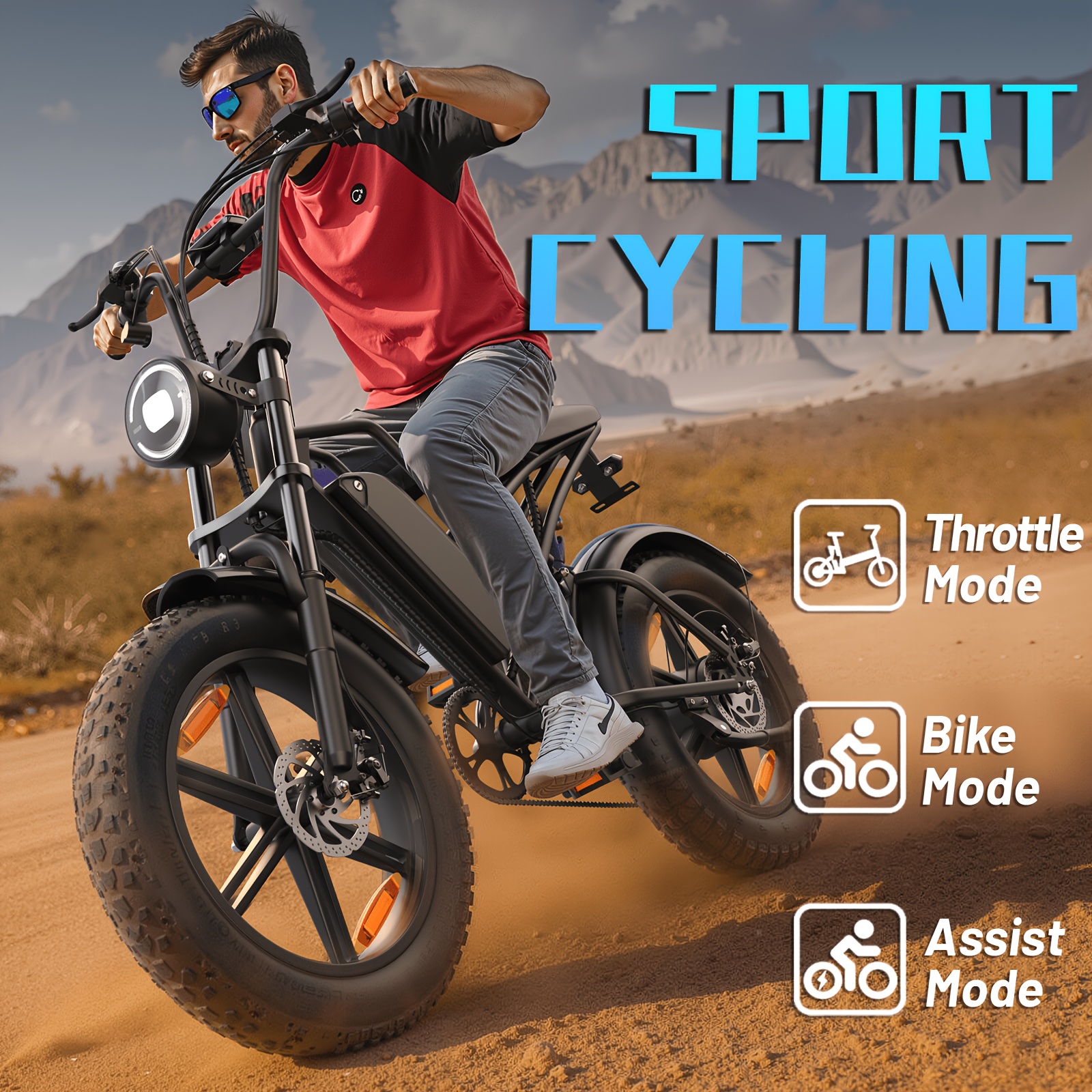 bicycle   with a 48 volt 500 watt motor 20 inch wide tires heavy duty design comfortable suspension     for adventure enthusiasts   performance and   Product details 0