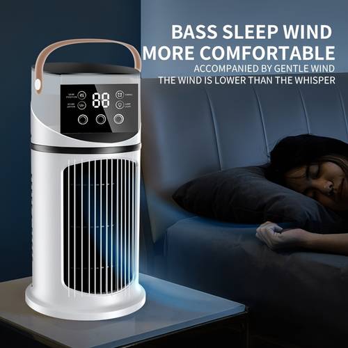 1pc 3 in 1 air conditioner humidifier fan usb powered 16 91oz large water tank colorful lights 9 speed adjustable portable desk fan for outdoor use and indoor cooling air moisturizing
