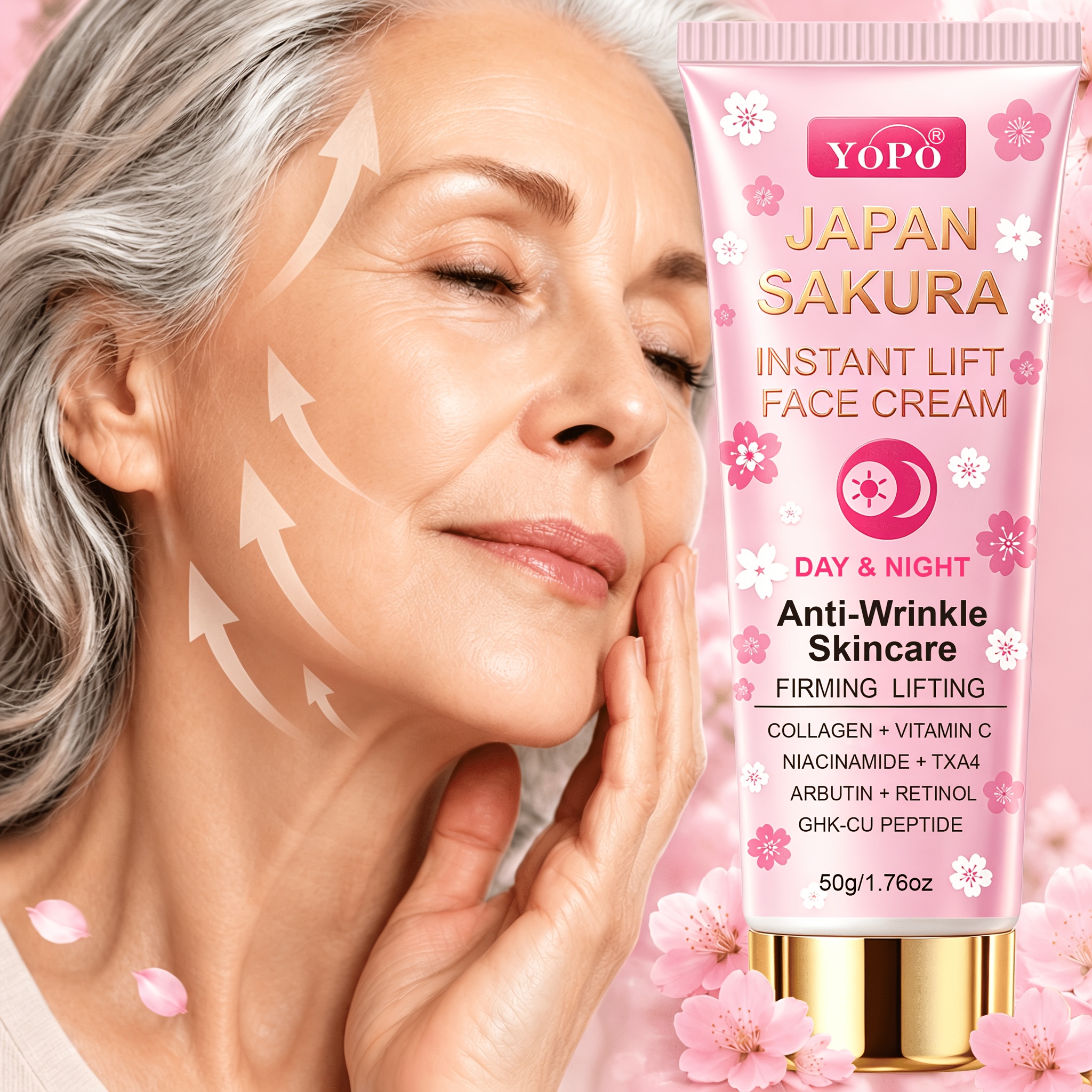 Crème Liftante Instantanée Japan Sakura – Hydratation 72h