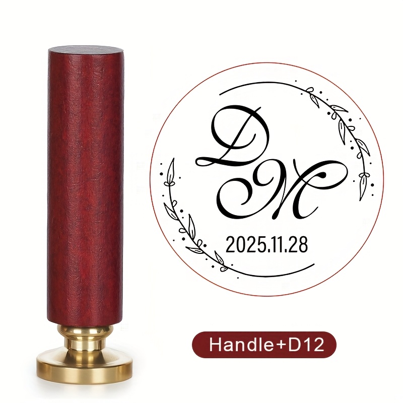 TEMU 1 Set Customized Wax Seal Stamp Head (2.5cm/0.98in)+handle, Used For Wedding Invitation Letters, Gift
