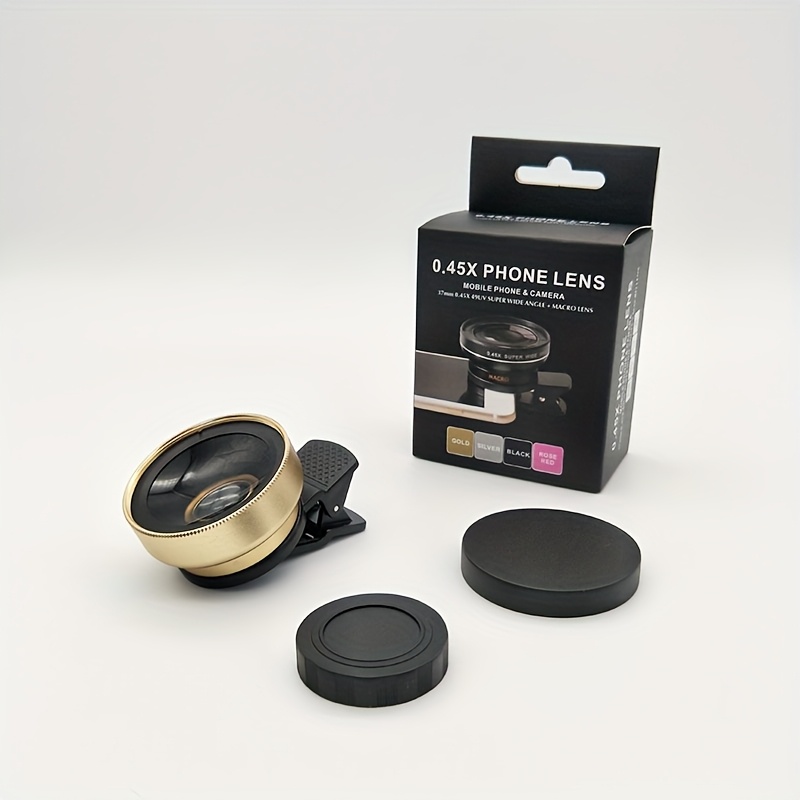 TEMU Kit de lentes de câmera de 37mm 0.45X 49UV Angle Macro para smartphones, adequado para smartphones