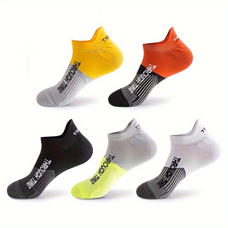 

5 Pairs Of Men's Anti Odor & Sweat Absorption Low Cut Socks, Comfy & Breathable Socks, For Daily & Outdoor Wearing, Spring And Summer