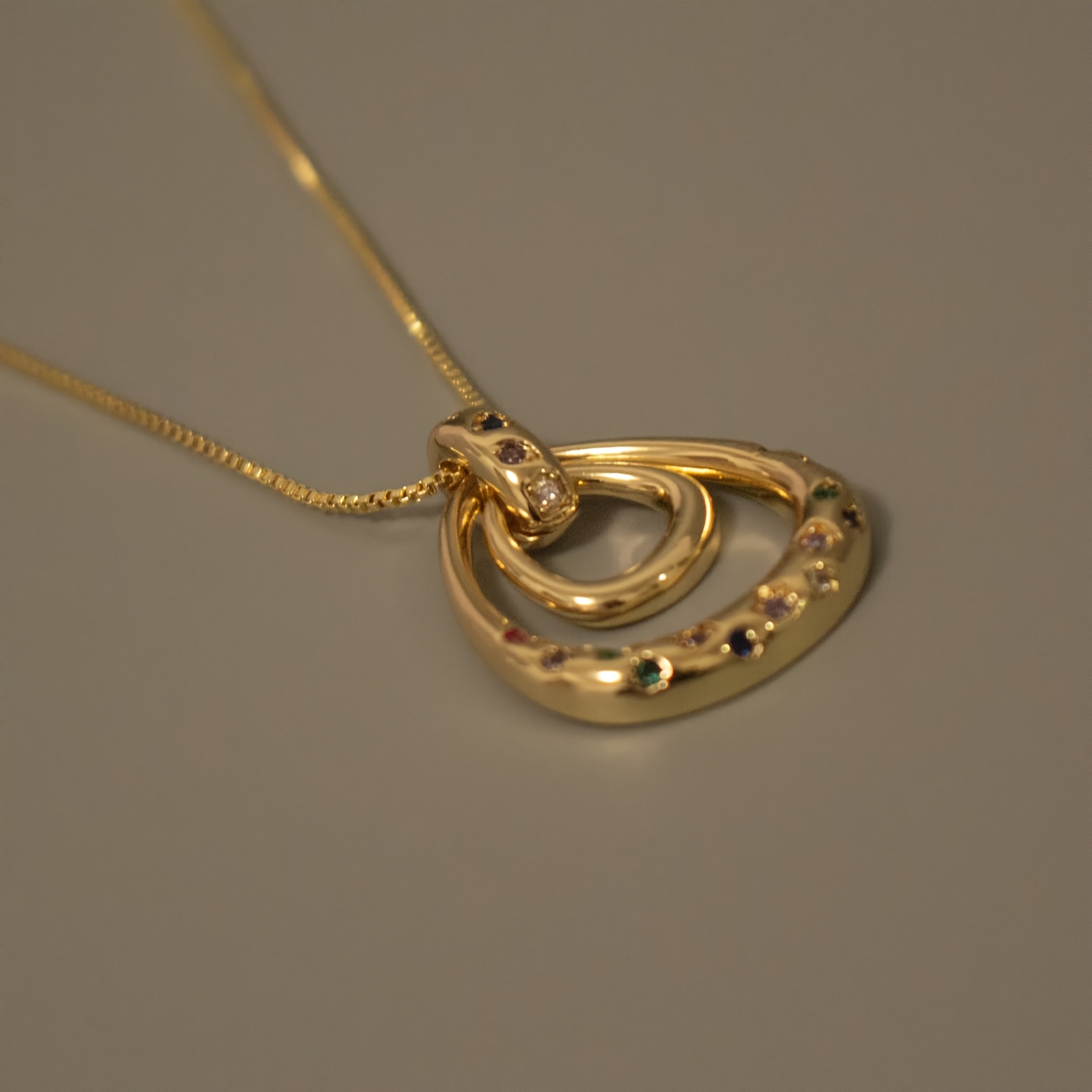 1pc Light Luxury Geometric Pendant Necklace, Women's Niche Versatile Collarbone Chain