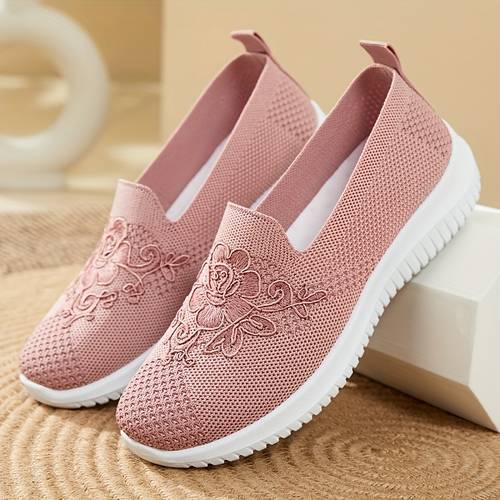womens breathable hollow flat shoes shallow mouth flower solid color mesh shoes fashionable lazy shoes