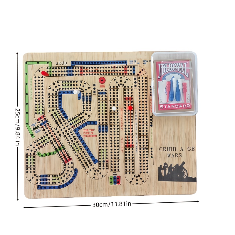 Wooden Cribbage Board Game for Family Night